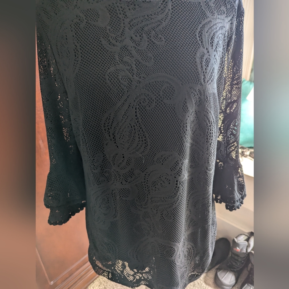 Lilly Pulitzer Black Lace Blouse